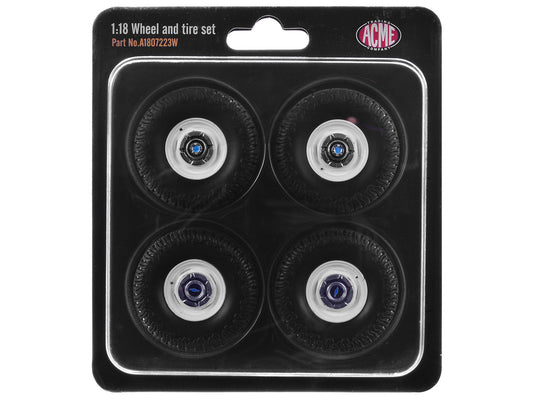 "35 Inch Offroad" Wheel and Tire Set of 4 pieces from 1967 Chevrolet K-10 Pickup Truck for 1/18 Scale Models by ACME-1