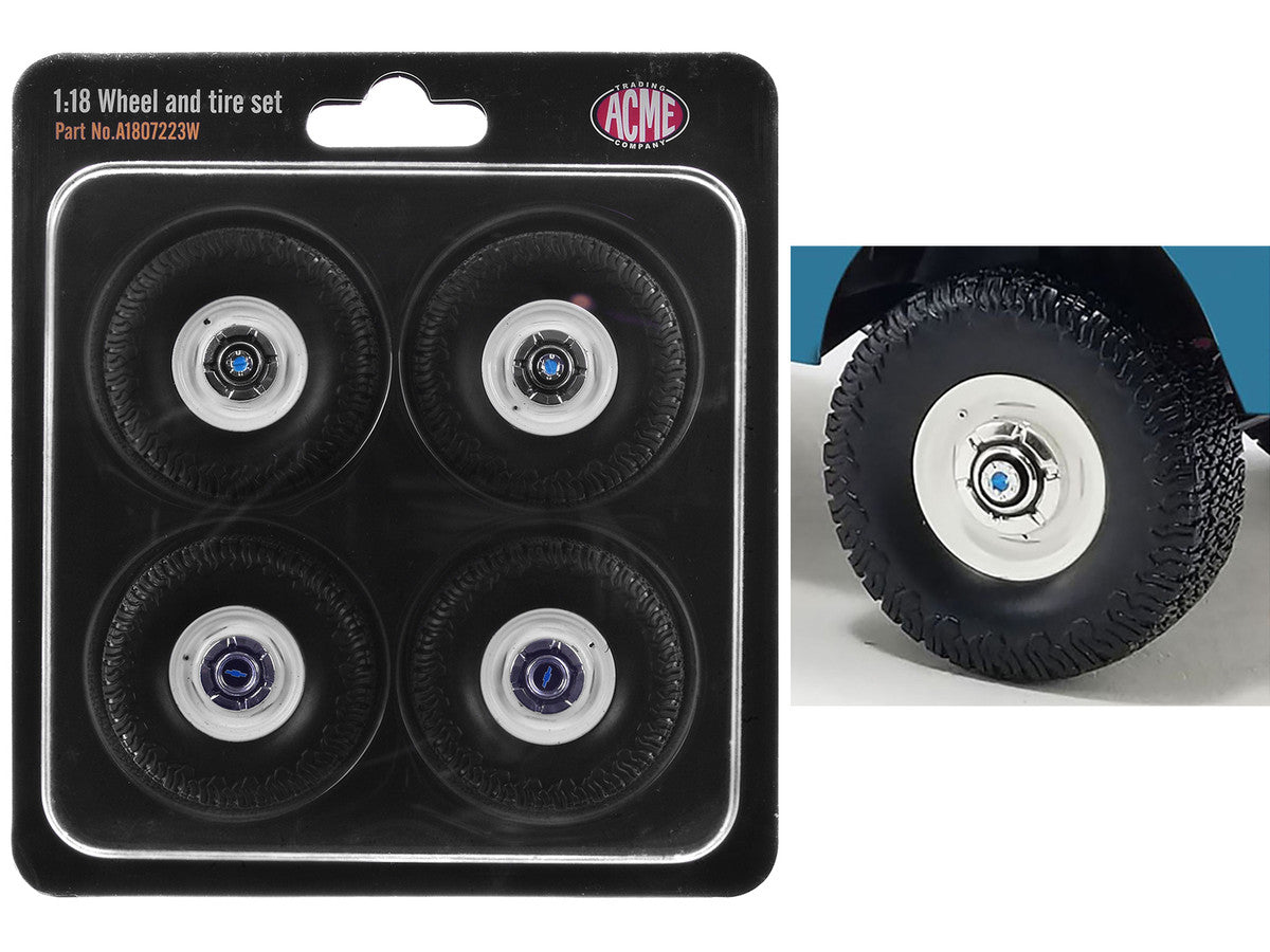 "35 Inch Offroad" Wheel and Tire Set of 4 pieces from 1967 Chevrolet K-10 Pickup Truck for 1/18 Scale Models by ACME-2