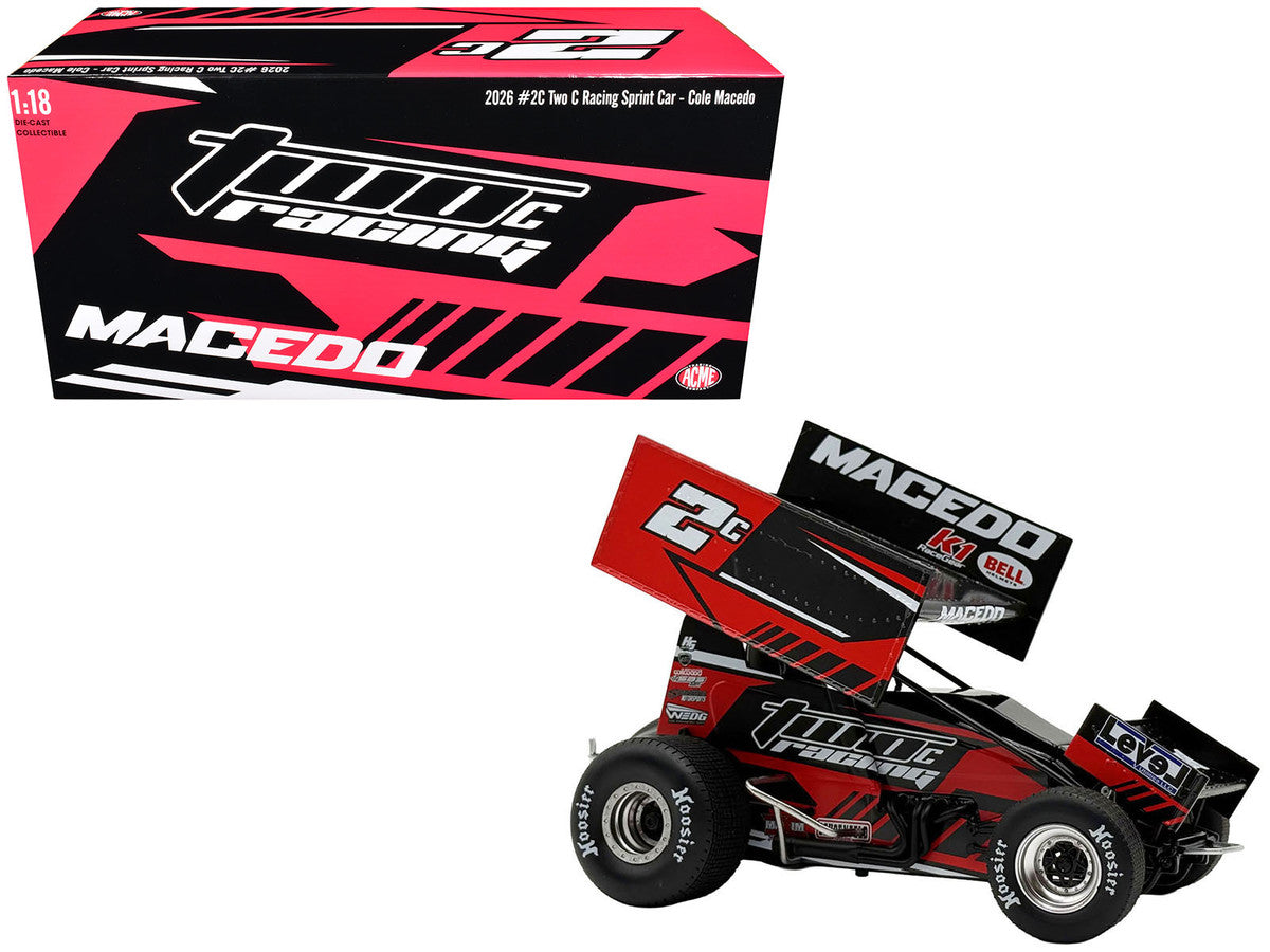 Winged Sprint Car #2C Cole Macedo "Two C Racing" (2026) 1/18 Diecast Model Car by ACME-0