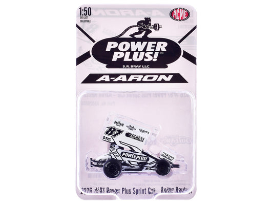 Winged Sprint Car #87 Aaron Reutzel "Power Plus" White (2026) 1/50 Diecast Model Car by ACME-0