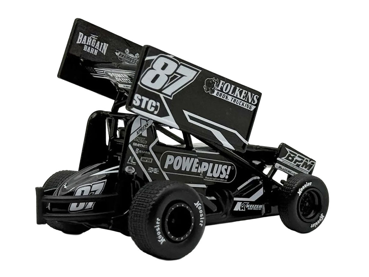 Winged Sprint Car #87 Aaron Reutzel "Power Plus" Black (2026) 1/50 Diecast Model Car by ACME-3