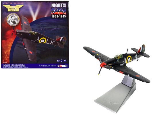 Hawker Hurricane Mk.I Fighter Aircraft "Sqn Ldr. Ian Richard 'Widge' Gleed No.87 Sqn Colerne" (1941) British Royal Air Force "The Aviation Archive" Series 1/72 Diecast Model by Corgi-0