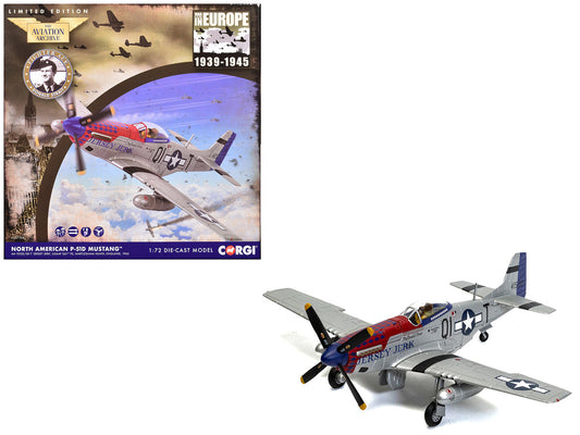 North American P-51D Mustang Aircraft "Jersey Jerk 361st Fighter Squadron Martlesham Heath" United States Army Air Forces "The Aviation Archive" Series 1/72 Diecast Model by Corgi-0