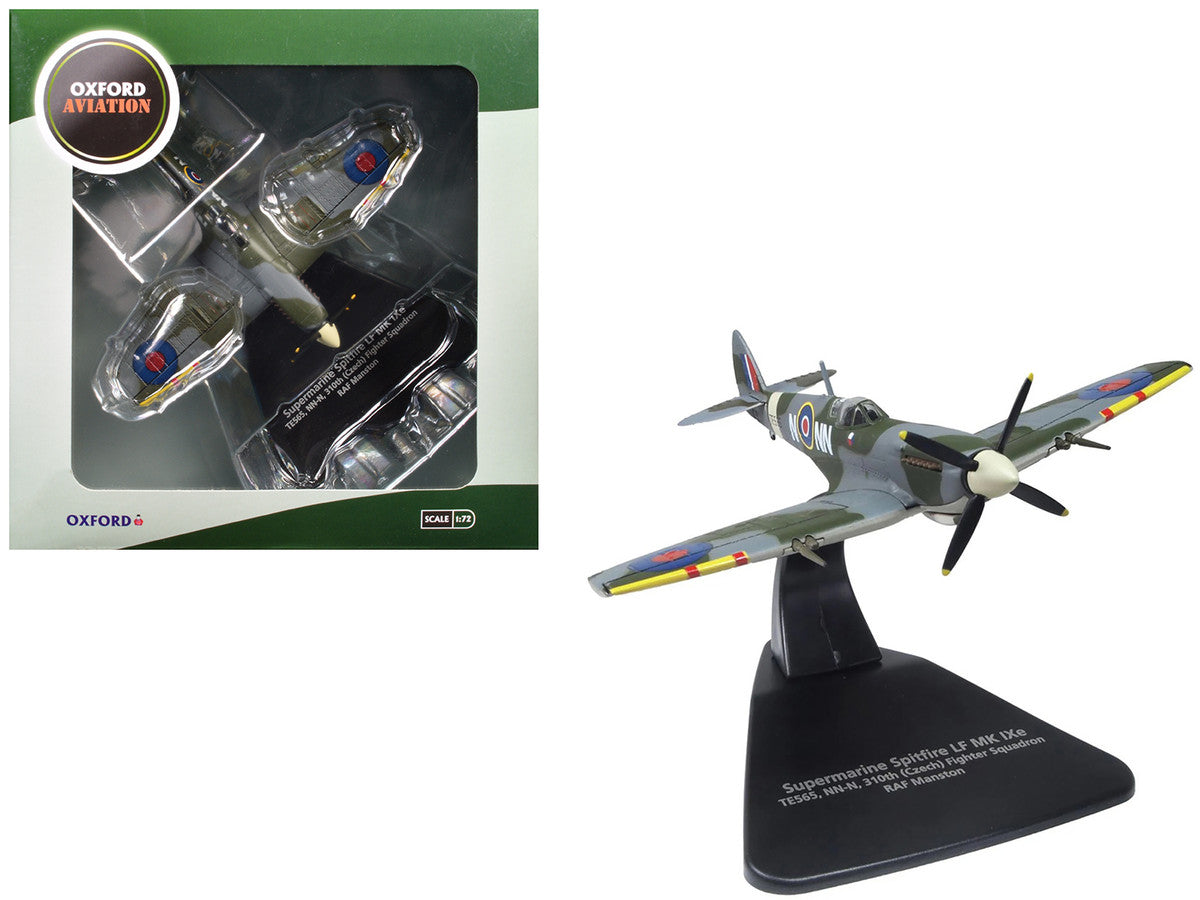 Supermarine Spitfire LF MK IXe Fighter Aircraft "TE565 10th (Czech) Fighter Squadron RAF Manston" Royal Air Force 1/72 Diecast Model Airplane by Oxford Diecast-4