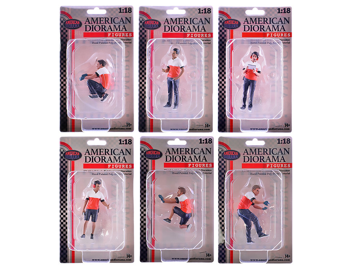 "Race Crew" 6 piece Figure Set for 1/18 scale models by American Diorama-2