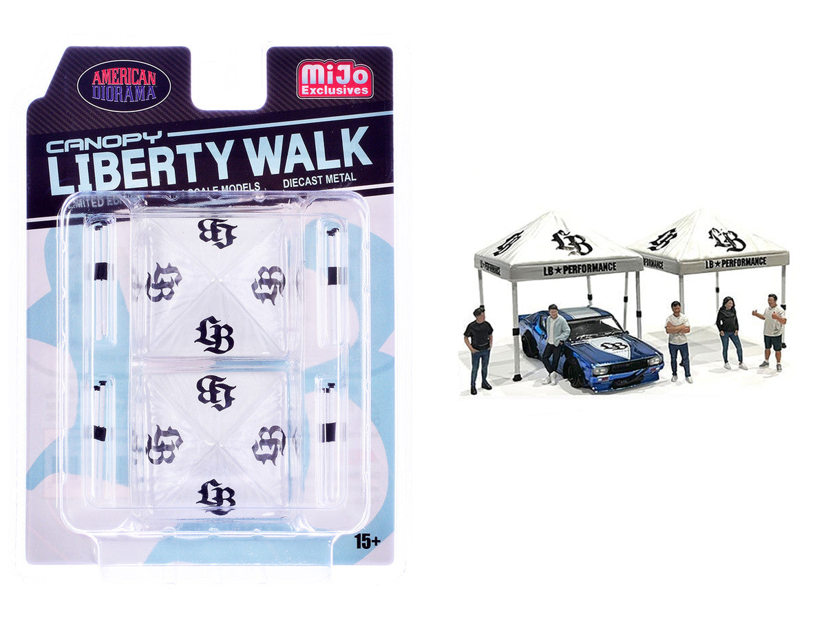 "Liberty Walk" Canopy 2 Piece Set White Limited Edition for 1/64 Scale Models by American Diorama-2