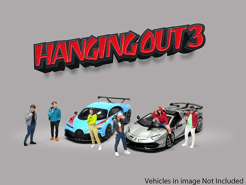 "Hanging Out #3" 6 piece Diecast Figure Set (6 Figures) Limited Edition for 1/64 Scale Models by American Diorama-2