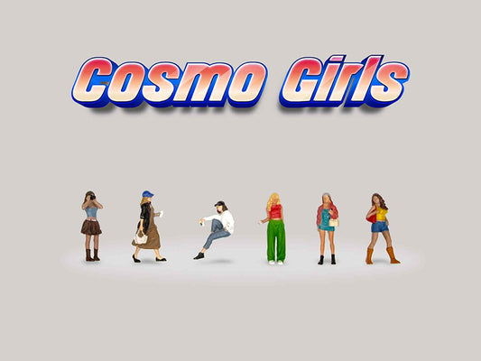"Cosmo Girls" 6 piece Diecast Figure Set (6 Figures) Limited Edition for 1/64 Scale Models by American Diorama-0