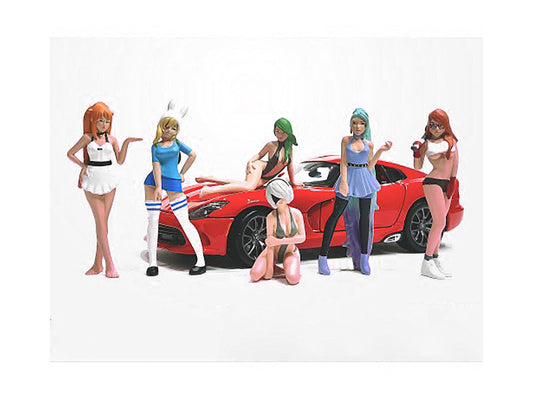 "Cosplay Girls" 6 piece Figure Set for 1/18 Scale Models by American Diorama-0