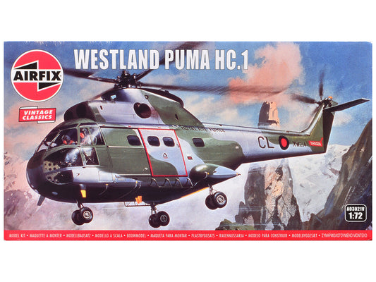 Level 2 Model Kit Westland Puma HC.1 Helicopter with 2 Scheme Options 1/72 Plastic Model Kit by Airfix-0