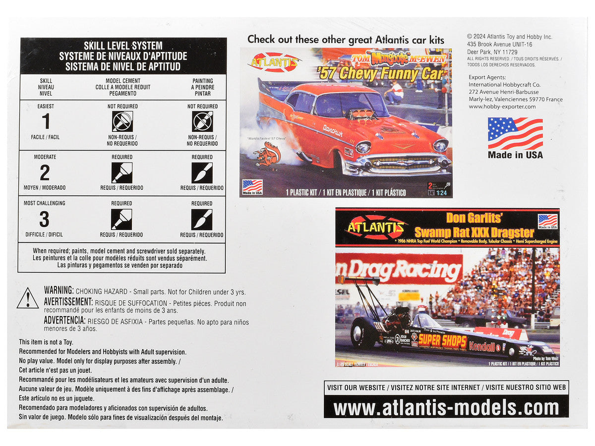 Skill 2 Model Kit Tom McEwen's "Mongoose" Rear Engine Dragster 1/24 Scale Model by Atlantis-4