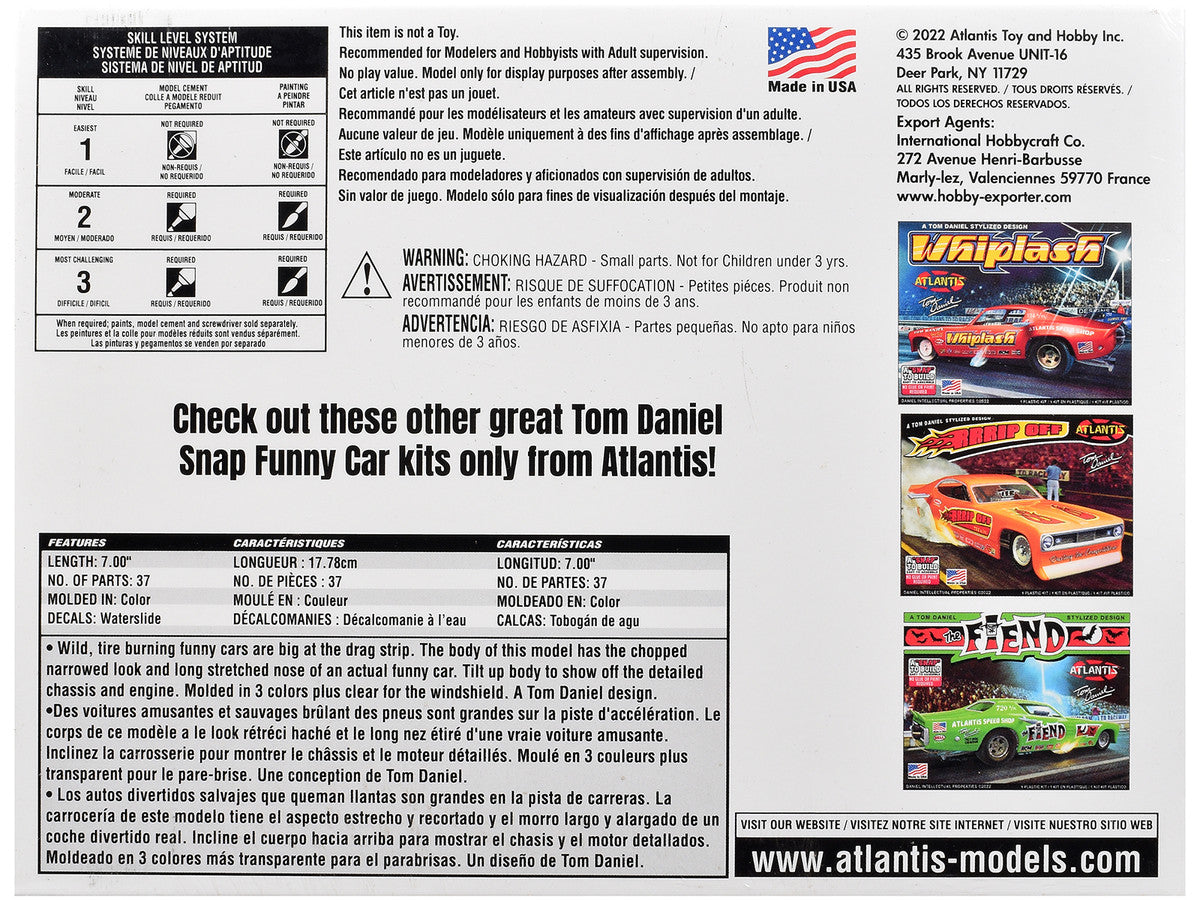 Model Kit Tom Daniel's "FAKE OUT!" Classic Funny Car (Snap-to-Build) 1/32 Scale Model by Atlantis-4