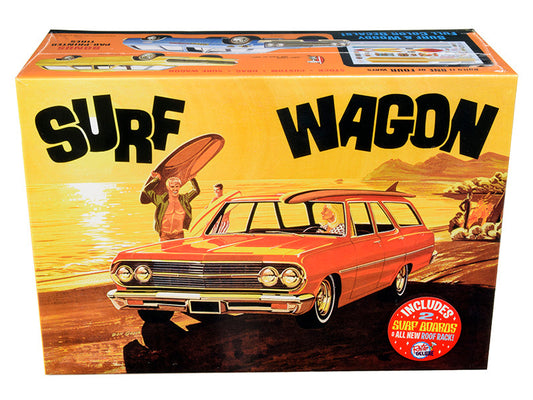 Skill 2 Model Kit 1965 Chevrolet Chevelle "Surf Wagon" with Two Surf Boards 4 in 1 Kit 1/25 Scale Model by AMT-0