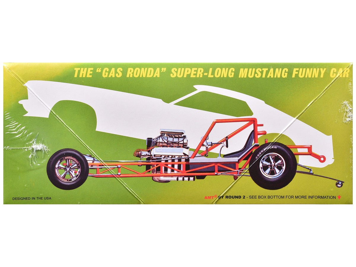 Skill 2 Model Kit 1969 Ford Mustang Longnose Funny Car "Gas Ronda" 1/25 Scale Model by AMT-1