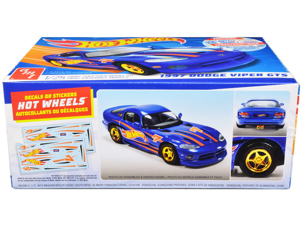 Skill 1 Snap Model Kit 1997 Dodge Viper GTS "Hot Wheels" 1/25 Scale Model by AMT-1