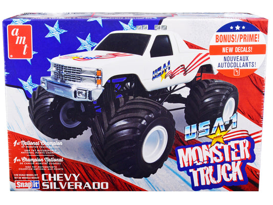 Skill 1 Snap Model Kit Chevrolet Silverado "USA-1" Monster Truck 1/32 Scale Model by AMT-0