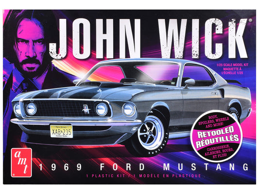 Skill 2 Model Kit 1969 Ford Mustang "John Wick" (2014) Movie 1/25 Plastic Model by AMT-0