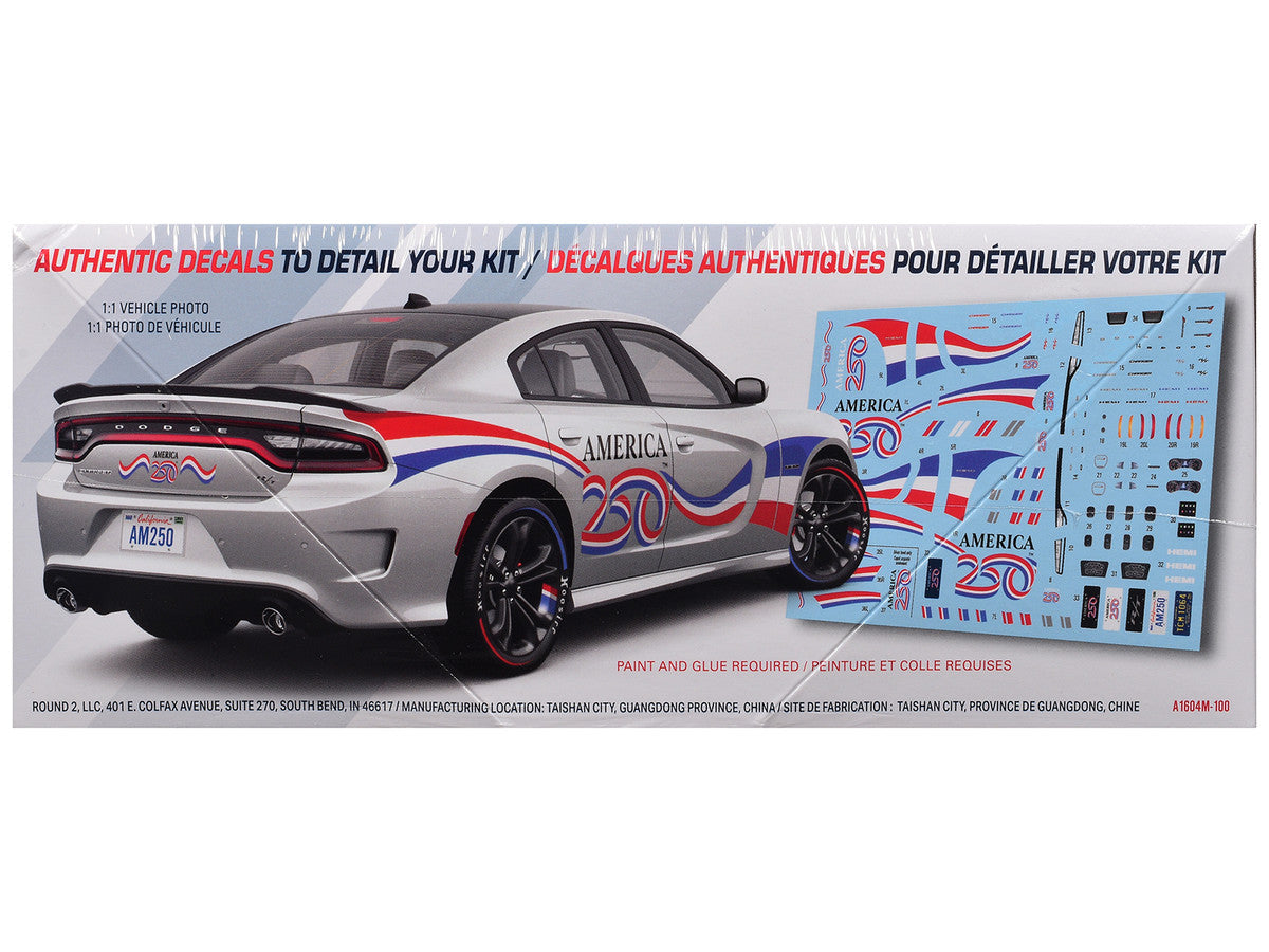 Skill 2 Model Kit 2021 Dodge Charger R/T "America 250" 1/25 Scale Model by AMT-2