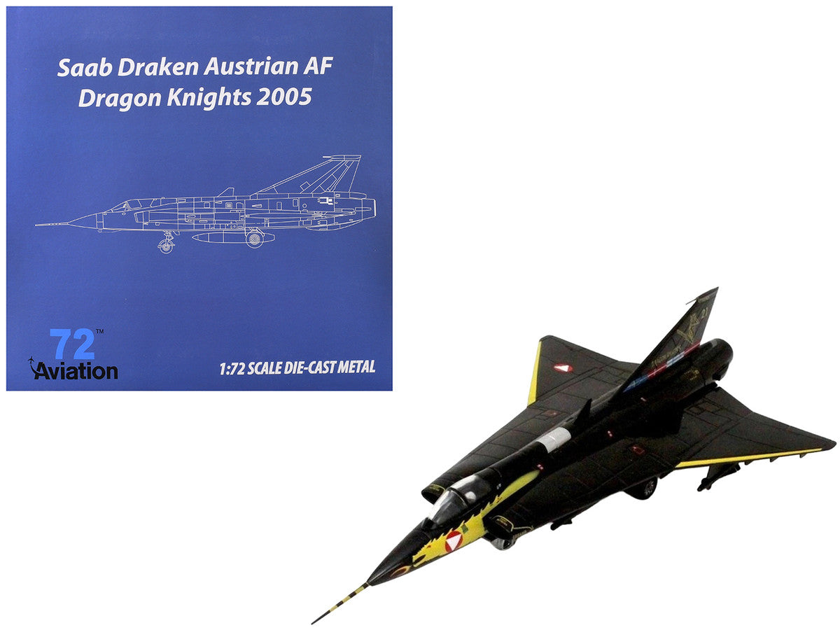 Saab Draken Fighter Aircraft "21 Draken 45th Anniversary Dragon Knights Retirement Livery" (2005) Austrian Air Force 1/72 Diecast Model Airplane by Aviation 72-0