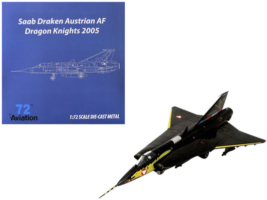 Saab Draken Fighter Aircraft "21 Draken 45th Anniversary Dragon Knights Retirement Livery" (2005) Austrian Air Force 1/72 Diecast Model Airplane by Aviation 72-0