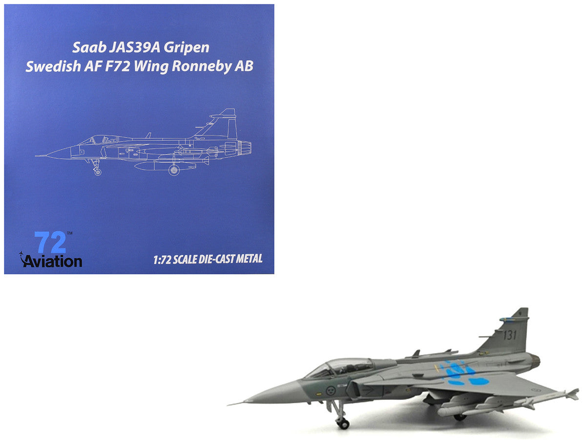 Saab JAS 39A Gripen Fighter Aircraft "131 F 7 Wing Cat’s Paw Livery Satenas Air Base" (2006) Swedish Air Force 1/72 Diecast Model Airplane by Aviation 72-0