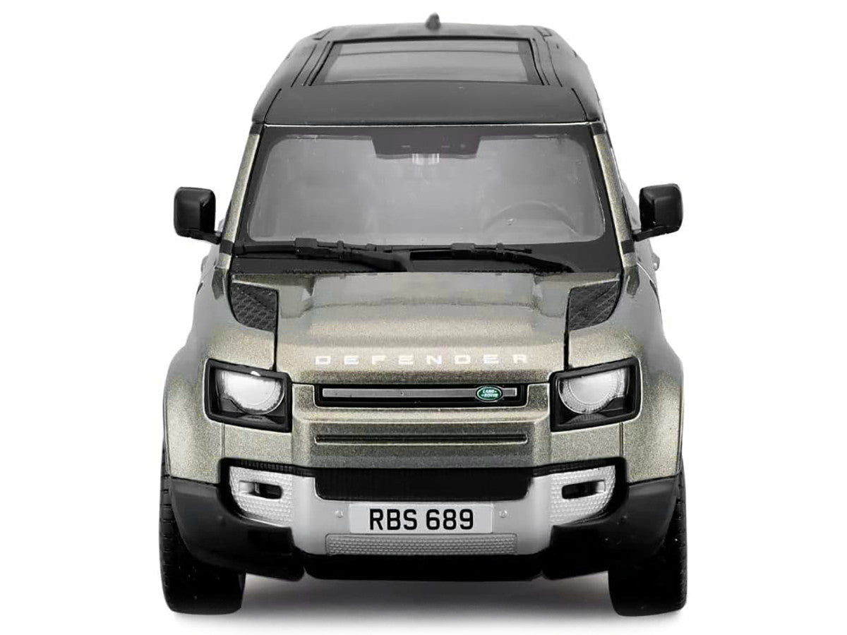 2022 Land Rover Defender 110 Green Metallic with Black Top and Sunroof 1/24 Diecast Model Car by Bburago-2