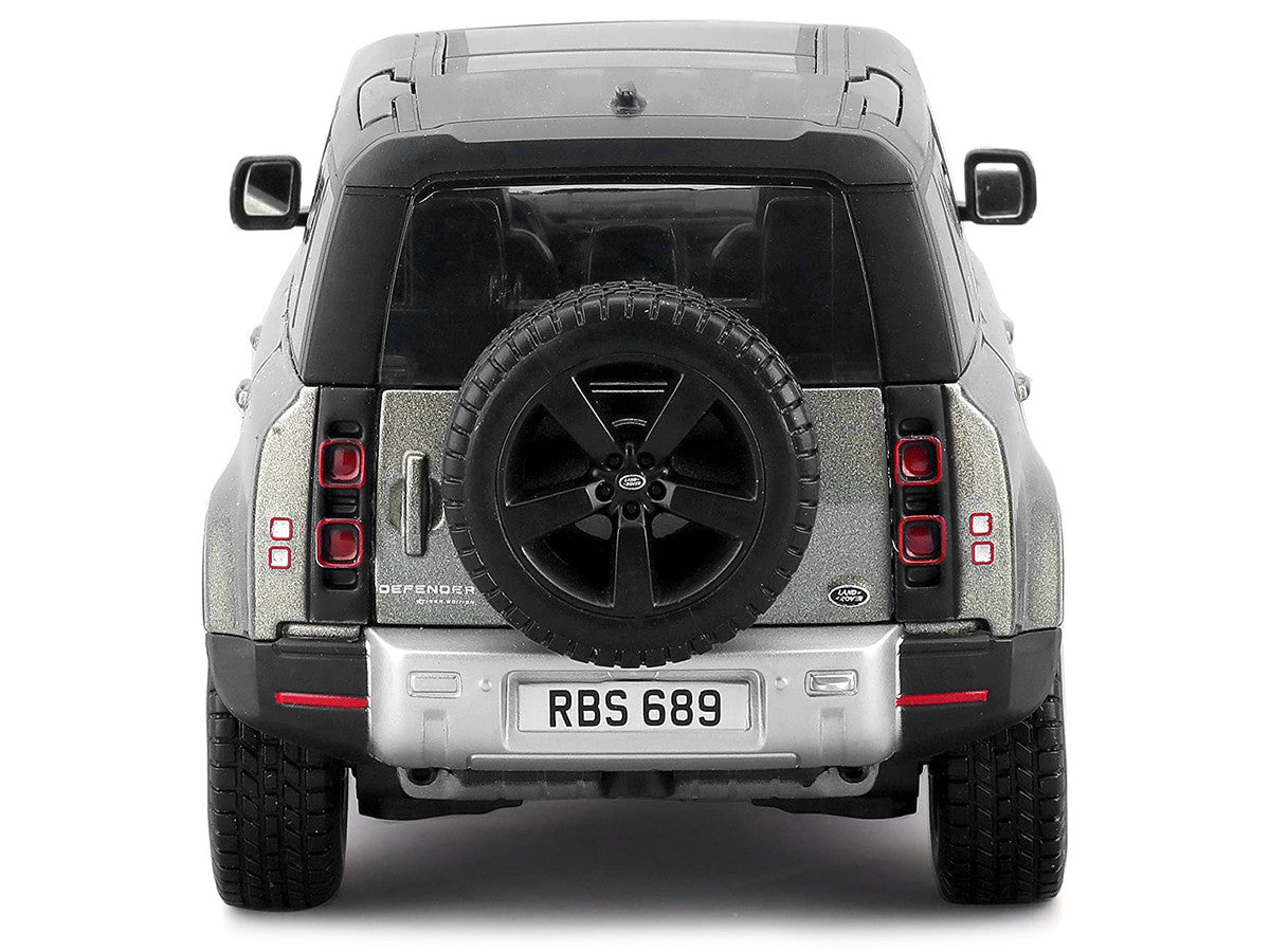 2022 Land Rover Defender 110 Green Metallic with Black Top and Sunroof 1/24 Diecast Model Car by Bburago-3