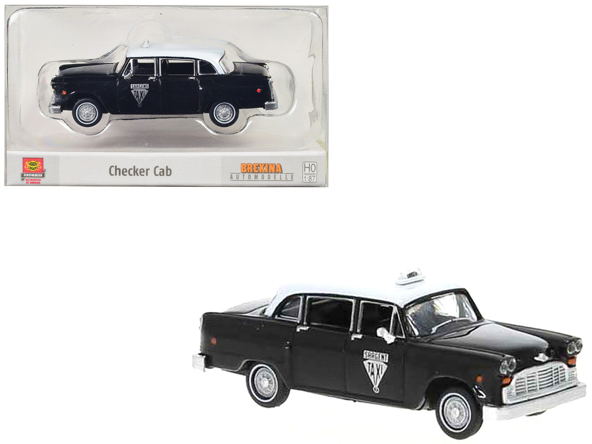 1974 Checker Cab Black and White "Winnipeg" 1/87 (HO) Scale Model Car by Brekina-0