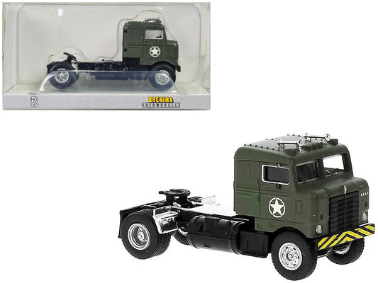 1950 Kenworth Bullnose Truck Tractor Olive Drab "United States Air Force" 1/87 (HO) Scale Model Car by Brekina-0