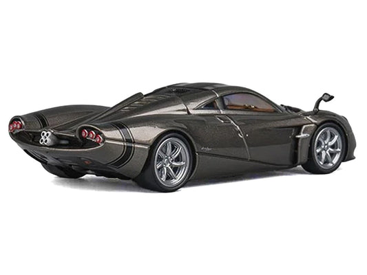 Pagani Huayra Codalunga Gun Metal Gray Metallic with Sunroof and Extra Wheels 1/64 Diecast Model Car by CM Model-0