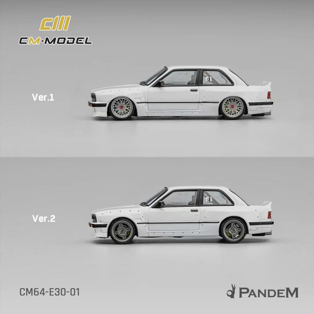 Pandem E30 V1 White with Extra Wheels 1/64 Diecast Model Car by CM Models-3
