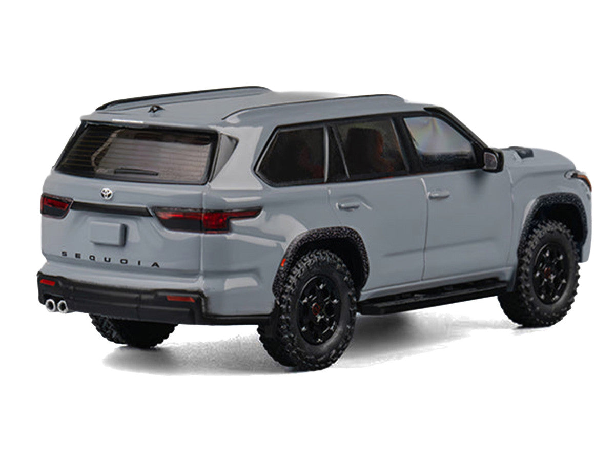 2024 Toyota Sequoia Cement Gray with Red Interior 1/64 Diecast Model Car by CM Models-2