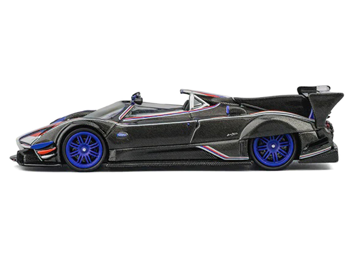 Pagani Zonda Revo Barchetta Carbon with Red White and Blue Stripes 1/64 Diecast Model Car by CM Model-1