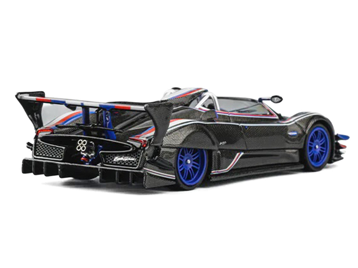 Pagani Zonda Revo Barchetta Carbon with Red White and Blue Stripes 1/64 Diecast Model Car by CM Model-0