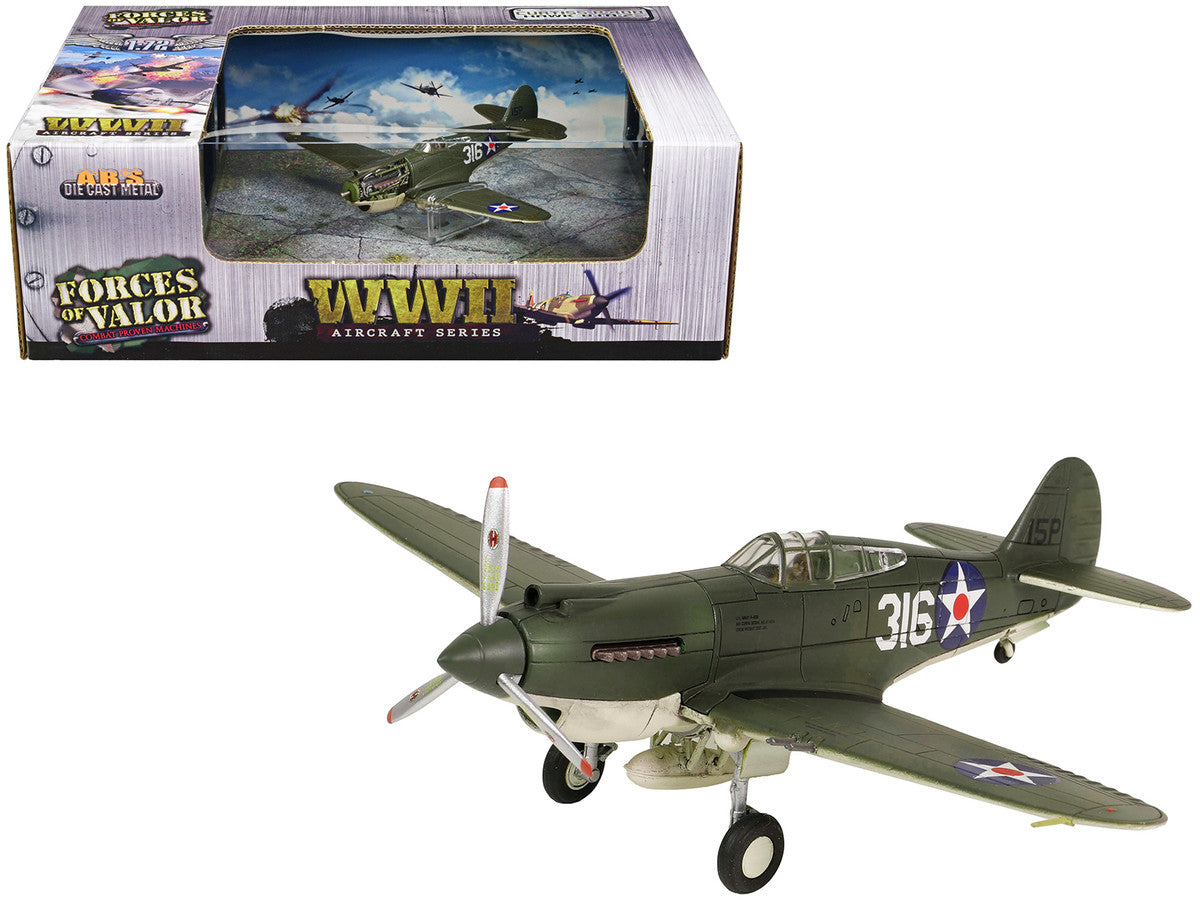 Curtiss P-40B HAWK 81A-2 (P-8127) Aircraft Fighter "47th Pursuit Squadron (15th Pursuit Group) Serial : 316/15P Hawaiian Islands Pearl Habor" (7 December 1941) "WW2 Aircrafts Series" 1/72 Diecast Model by Forces of Valor-0