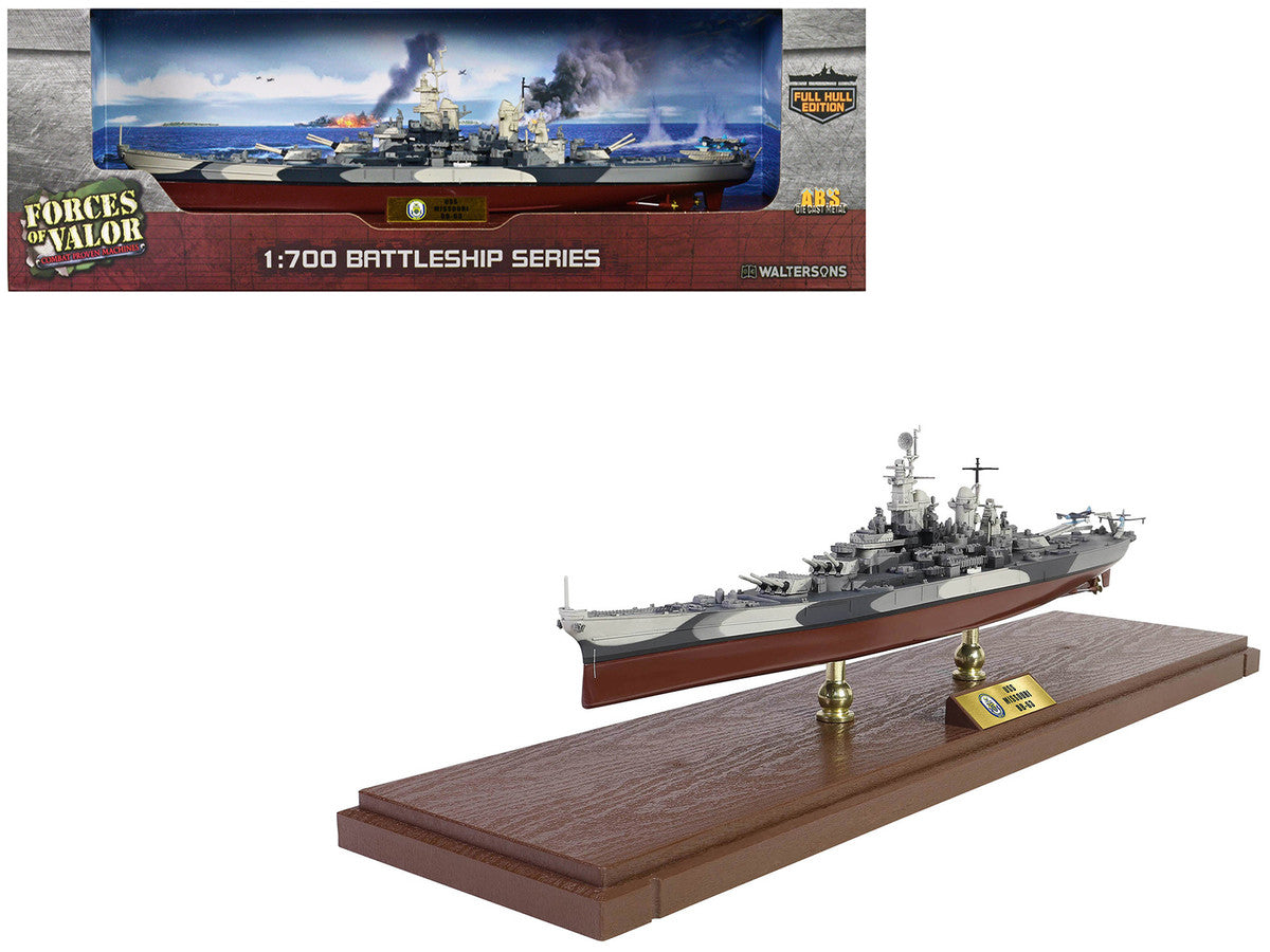 USS Missouri (BB-63) Iowa-class Battleship "Battle of Okinawa" (1945) United States Navy (Full Hull Edition) "Battleship" Series 1/700 Diecast Model by Forces of Valor-0