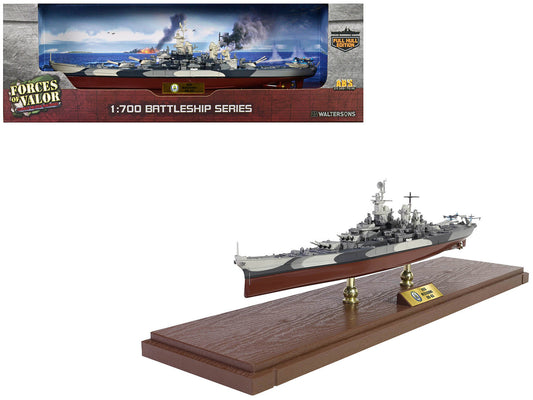 USS Missouri (BB-63) Iowa-class Battleship "Battle of Okinawa" (1945) United States Navy (Full Hull Edition) "Battleship" Series 1/700 Diecast Model by Forces of Valor-0