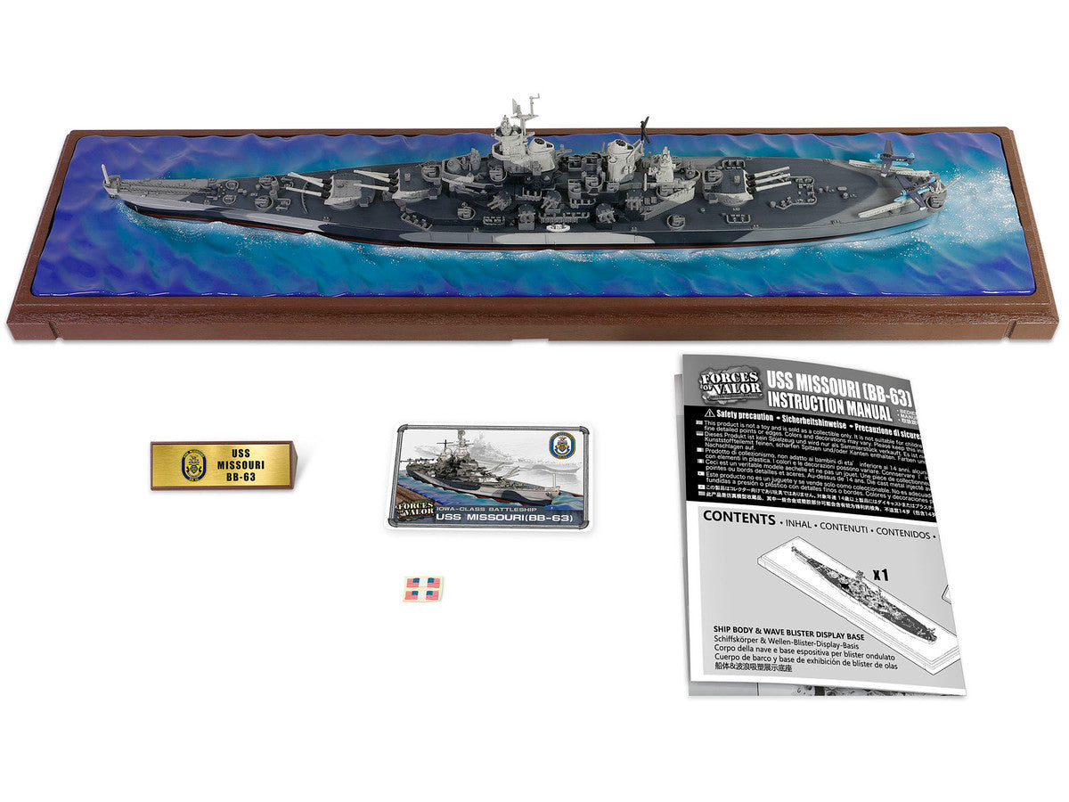 USS Missouri (BB-63) Iowa-class Battleship "Battle of Okinawa" (1945) United States Navy (Waterline Edition) "Battleship" Series 1/700 Diecast Model by Forces of Valor-3