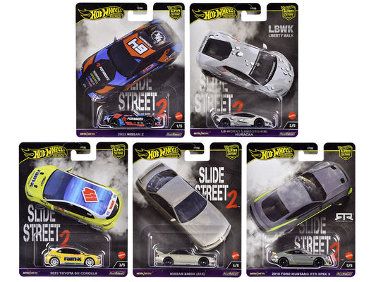 "Slide Street 2" 5 piece Set "Car Culture" 2024 Series H Diecast Model Cars by Hot Wheels-0