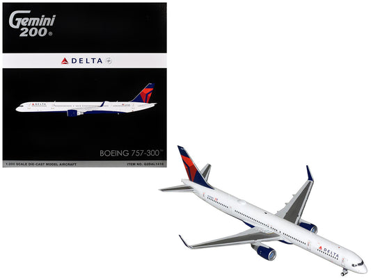Boeing 757-300 Commercial Aircraft "Delta Air Lines" (N595NW) White with Blue and Red Tail "Gemini 200" Series 1/200 Diecast Model by GeminiJets-0
