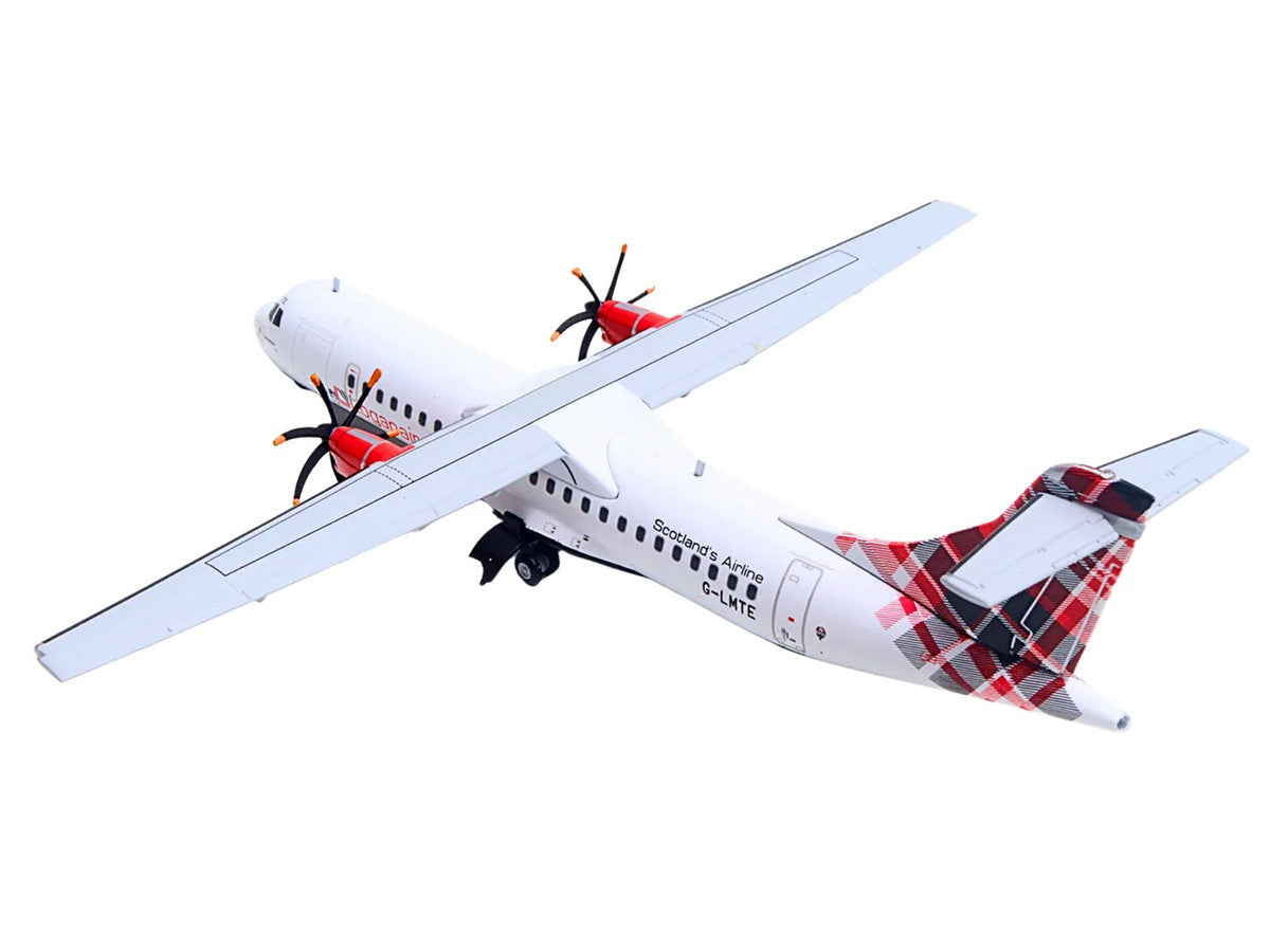 ATR 72-600 Commercial Aircraft "Loganair - Scotland's Airline" (G-LMTE) White with Red Plaid Tail "Gemini 200" Series 1/200 Diecast Model Airplane by GeminiJets-3