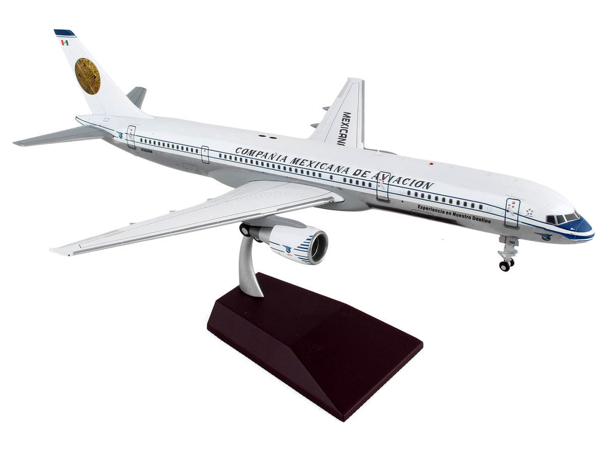 Boeing 757-200 Commercial Aircraft "Mexicana Retro Livery" (N380RM) White with Tail Graphics "Gemini 200" Series 1/200 Diecast Model Airplane by GeminiJets-2