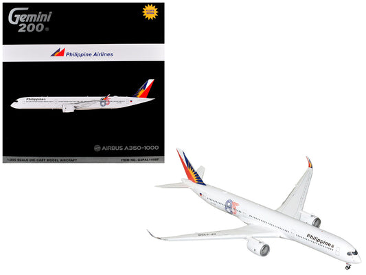Airbus A350-1000 Commercial Aircraft with Flaps Down "Philippine Airlines" (RP-C3510) White with Tail Graphics "Gemini 200" 1/200 Diecast Model Airplane by GeminiJets-0
