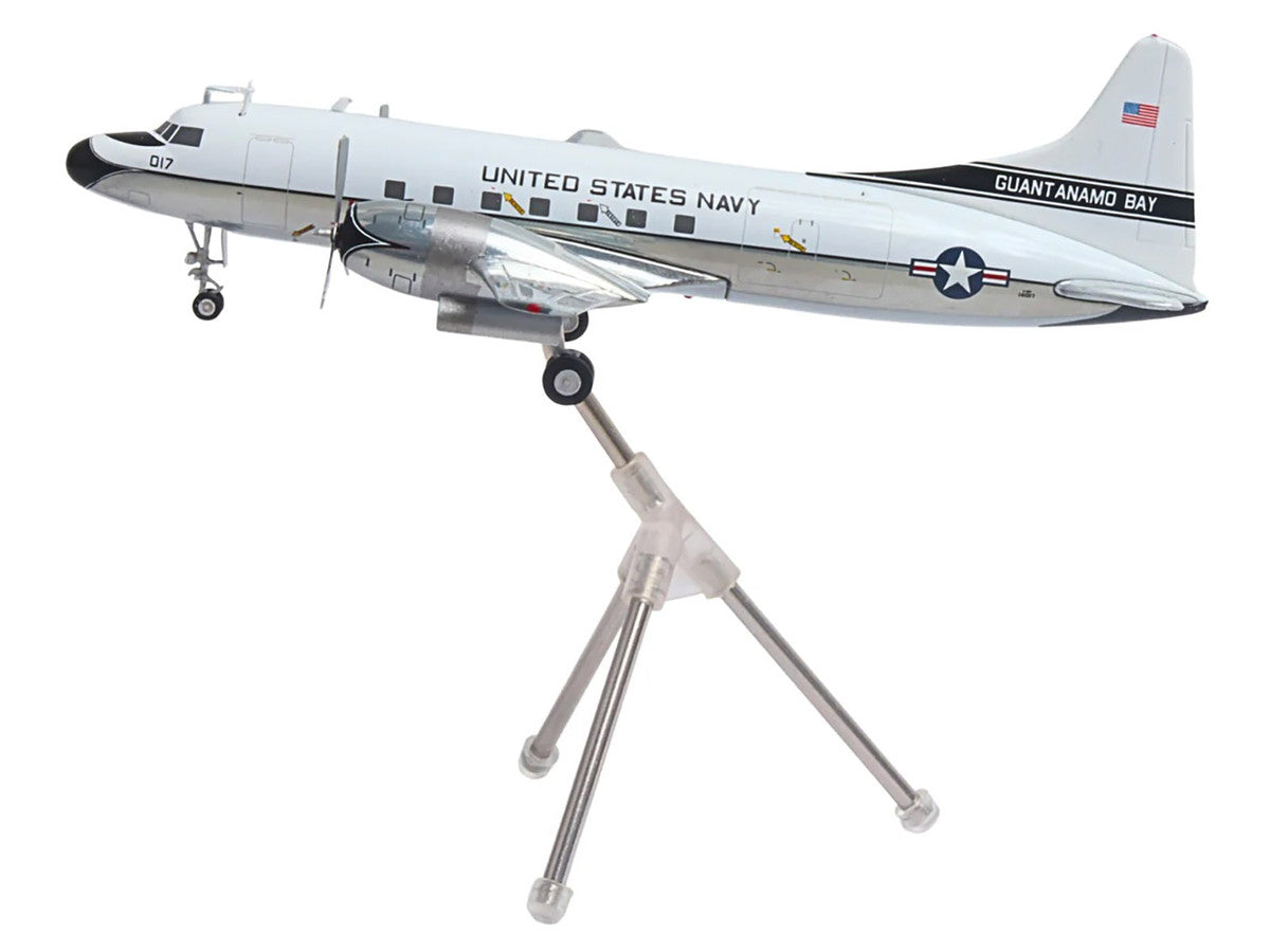Convair C-131 Samaritan Transport Aircraft "United States Navy - NAS Guantanamo Bay" (141017) White and Gray "Gemini 200" Series 1/200 Diecast Model Airplane by GeminiJets-1