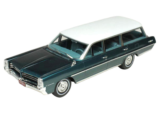 1964 Pontiac Safari Gulfstream Aqua Metallic with White Top and Blue Interior Limited Edition to 200 pieces Worldwide 1/43 Model Car by Goldvarg Collection-0