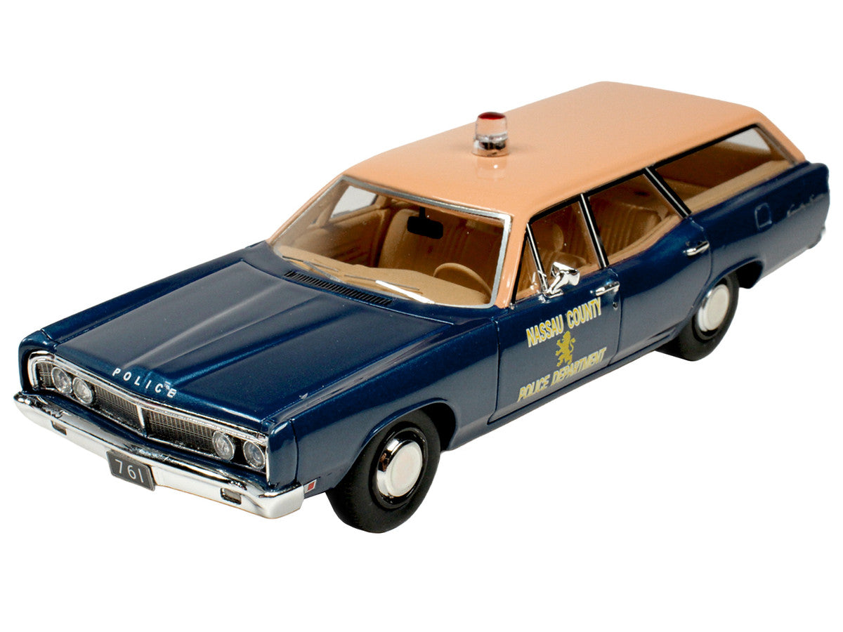 1970 Ford Country Squire Wagon Police Car "Nassau County Police Department" Blue and Tan Limited Edition to 200 pieces Worldwide 1/43 Model Car by Goldvarg Collection-2