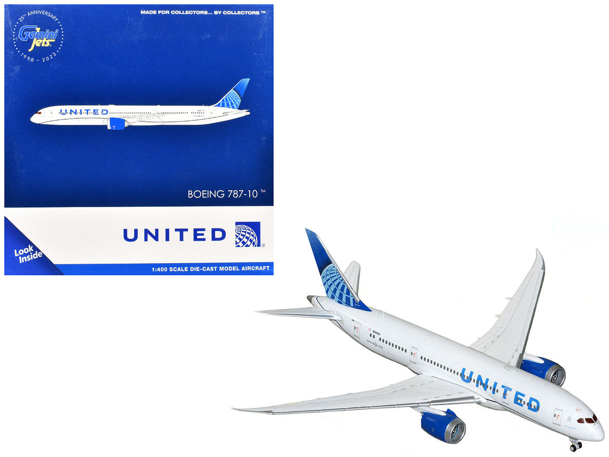 Boeing 787-8 Commercial Aircraft "United Airlines" (N26902) White with Blue Tail 1/400 Diecast Model Airplane by GeminiJets-0