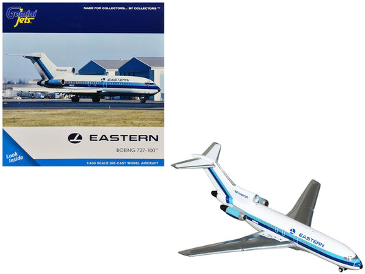 Boeing 727-100 Commercial Aircraft "Eastern Air Lines" (N8164G) White with Blue Stripes 1/400 Diecast Model Airplane by GeminiJets-0