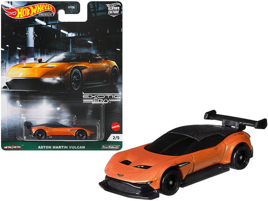 Aston Martin Vulcan Orange Metallic "Exotic Envy" Series Diecast Model Car by Hot Wheels-0