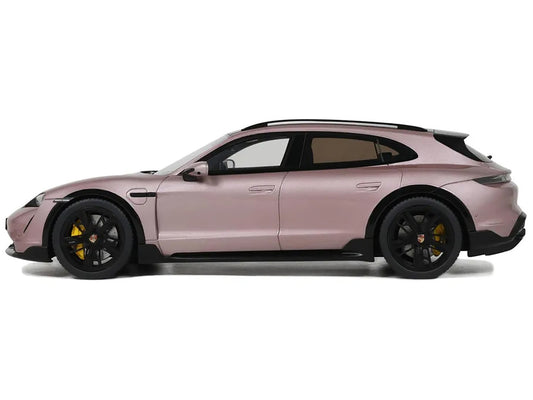 2022 Porsche Taycan Turbo S Cross Turismo Pink Metallic 1/18 Model Car by GT Spirit-0